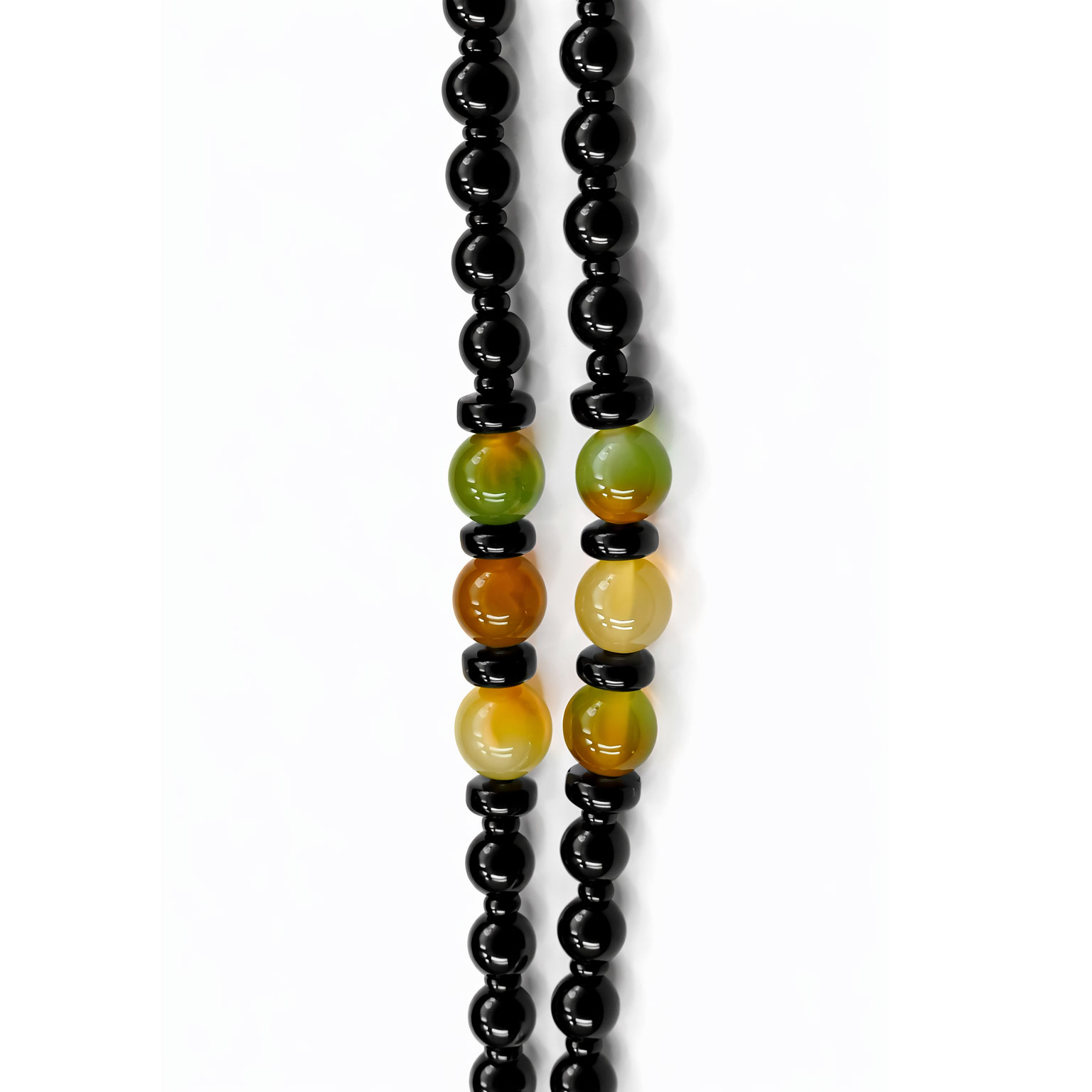 Σταυρός Λαιμού με Μαύρες και Πολύχρωμες Χάντρες