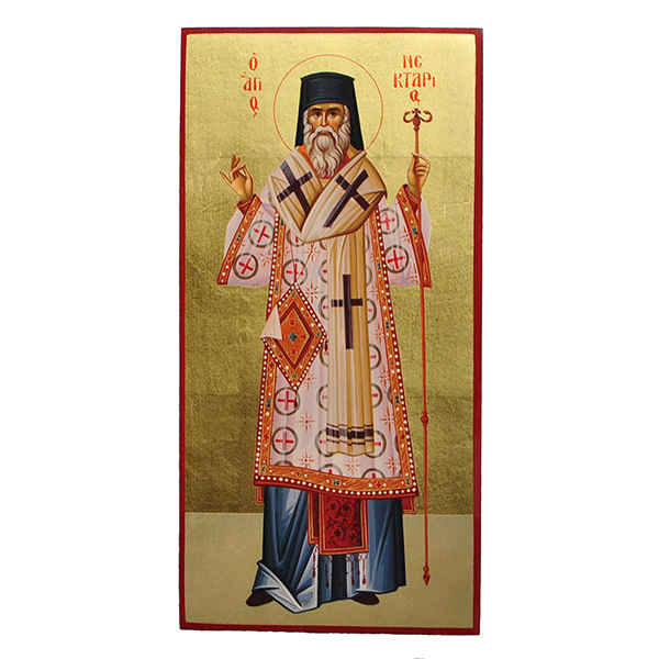 Εικόνα Αγίου Νεκταρίου (Μουσειακή εκτύπωση) με φύλλο χρυσού