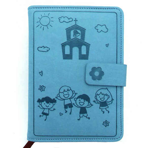 Παιδικό σημειωματάριο σε γαλάζιο χρώμα.
