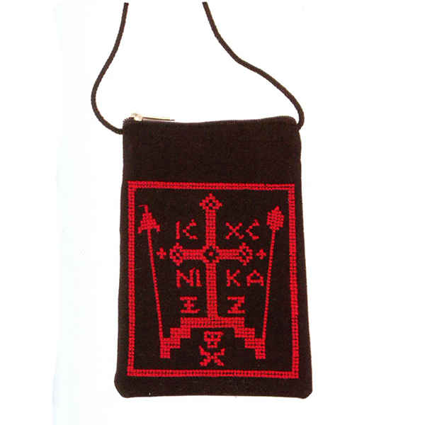 Κρεμαστό πορτοφόλι με κεντημένο σταυρό ΙCXC NIKA